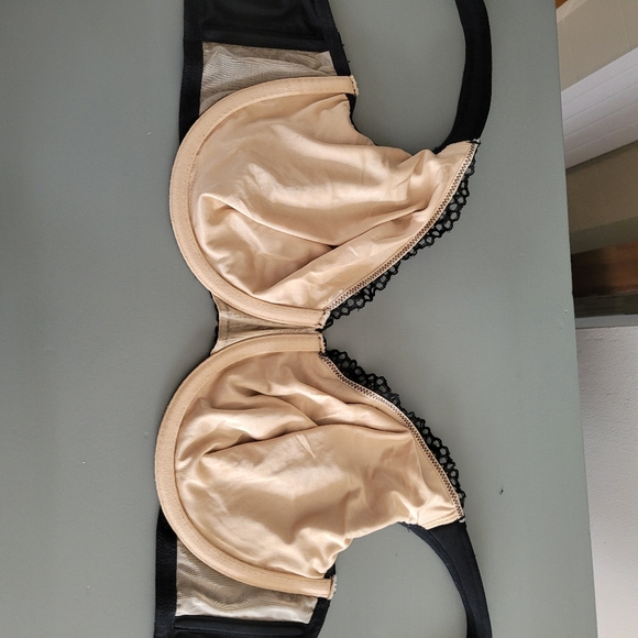 Cacique Modern Linear Lace Unlined Full Coverage Underwire Bra Black 42C - Picture 4 of 7